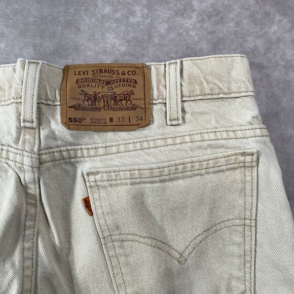 80’s Levi’s 550 Orange Tab Tan Denim Tapered Leg Pants - Picture 3 of 7